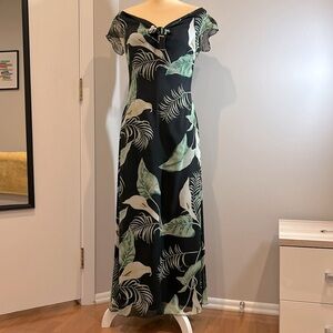 Tommy Bahama silk dress size 8 black and green